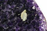 Amethyst Geode with Calcite on Metal Stand - Great Color #116286-2